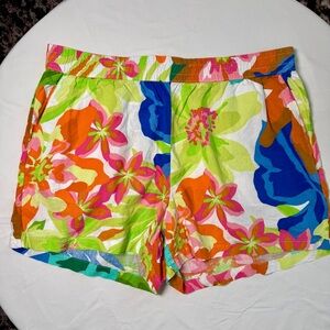 Future Collective Alani Noelle Linen Shorts XXL Tropical Floral Elastic Waist